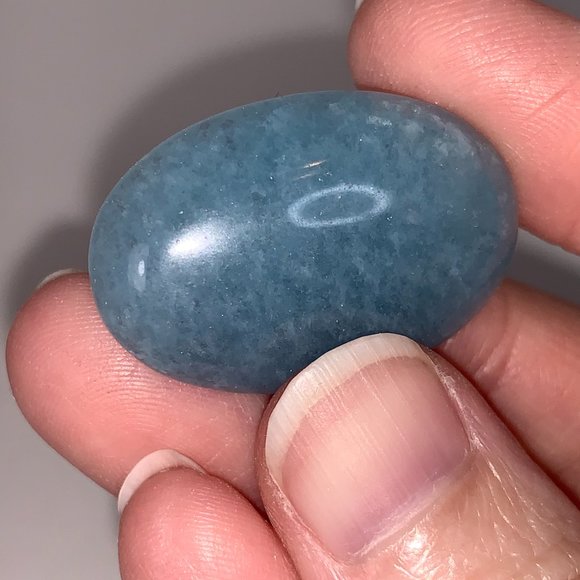 Oval Quartz Cabochon, Blue Dyed - Picture 3 of 7